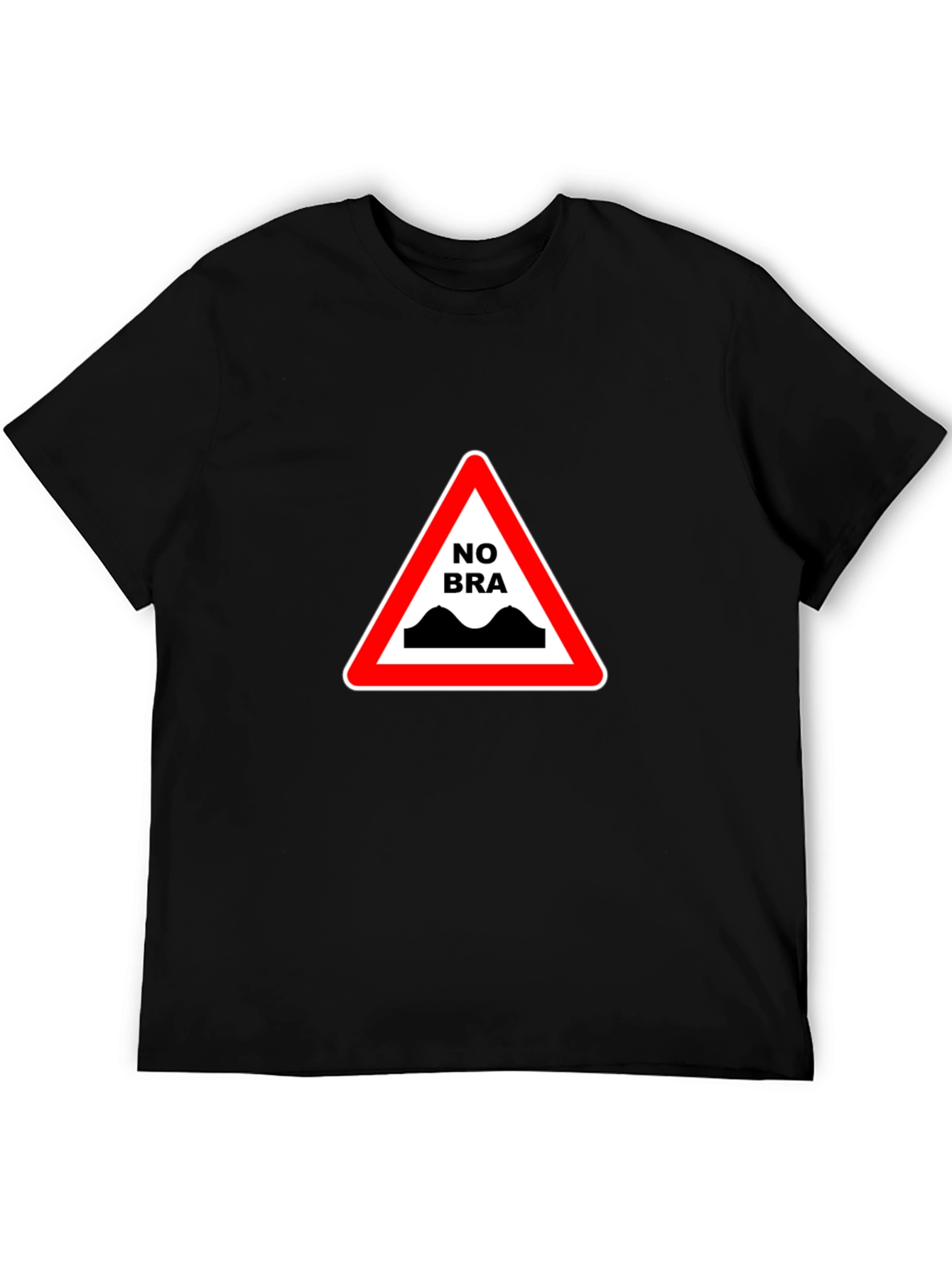 No Bra Ahead T-Shirt - Funny Novelty Tee