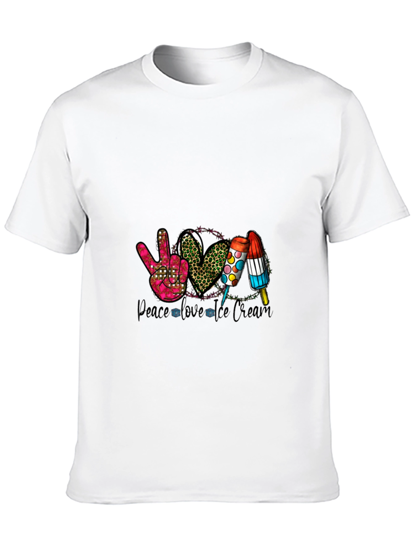 Peace Love Ice Cream Graphic T-Shirt