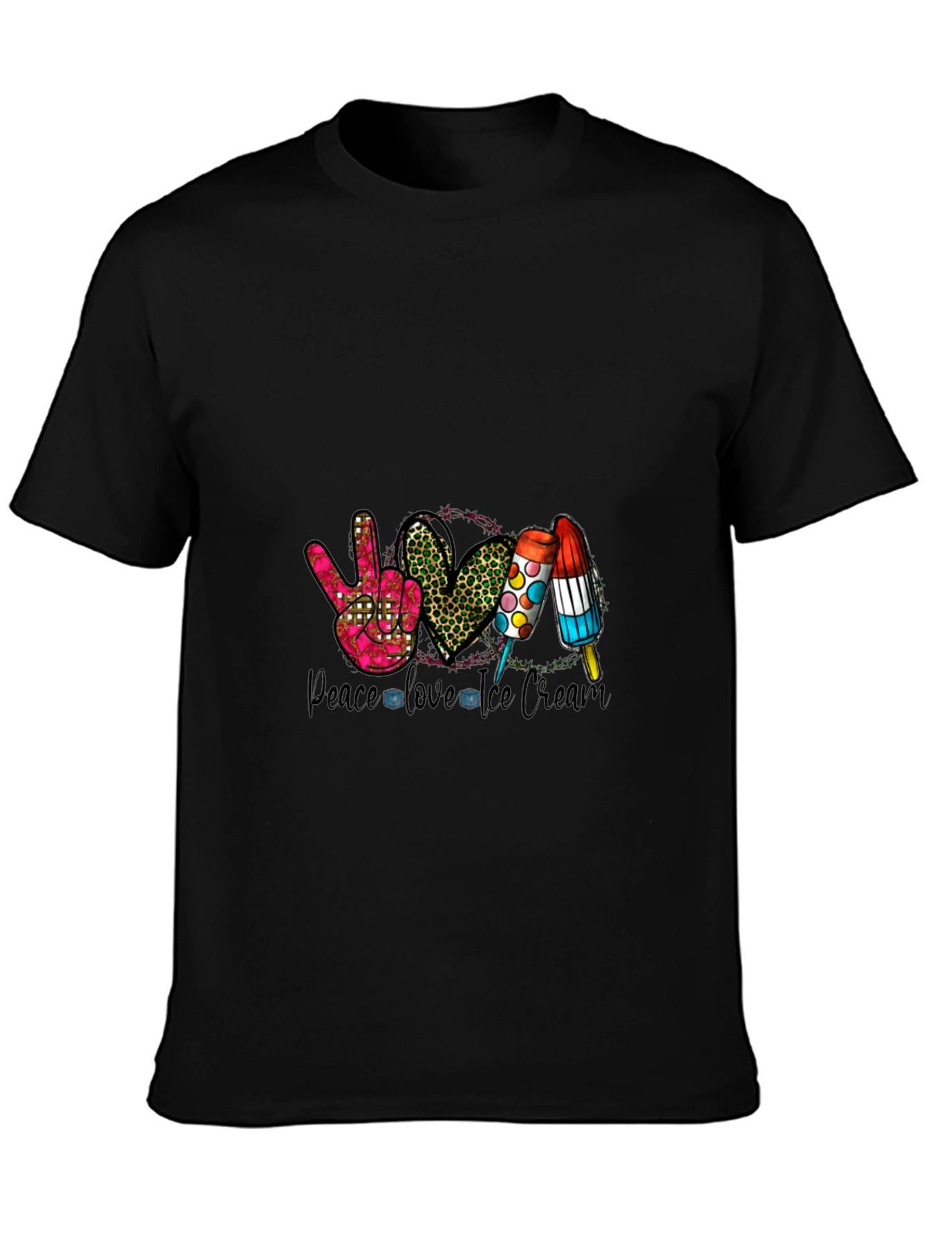 Peace Love Ice Cream Graphic T-Shirt