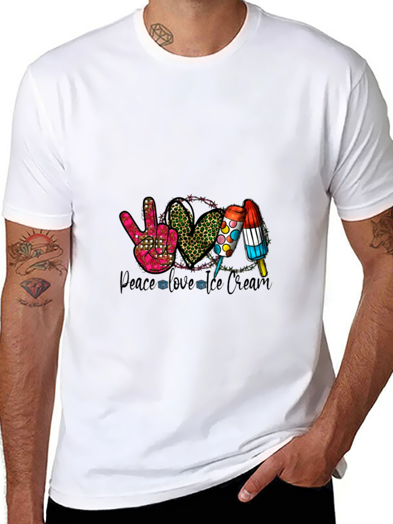 Peace Love Ice Cream Graphic T-Shirt