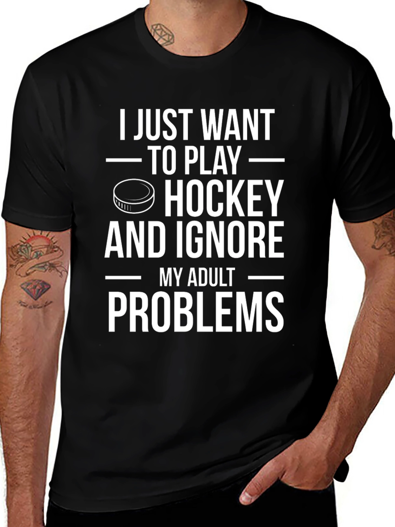 Hockey Lover T-Shirt - Ignore Adult Problems!