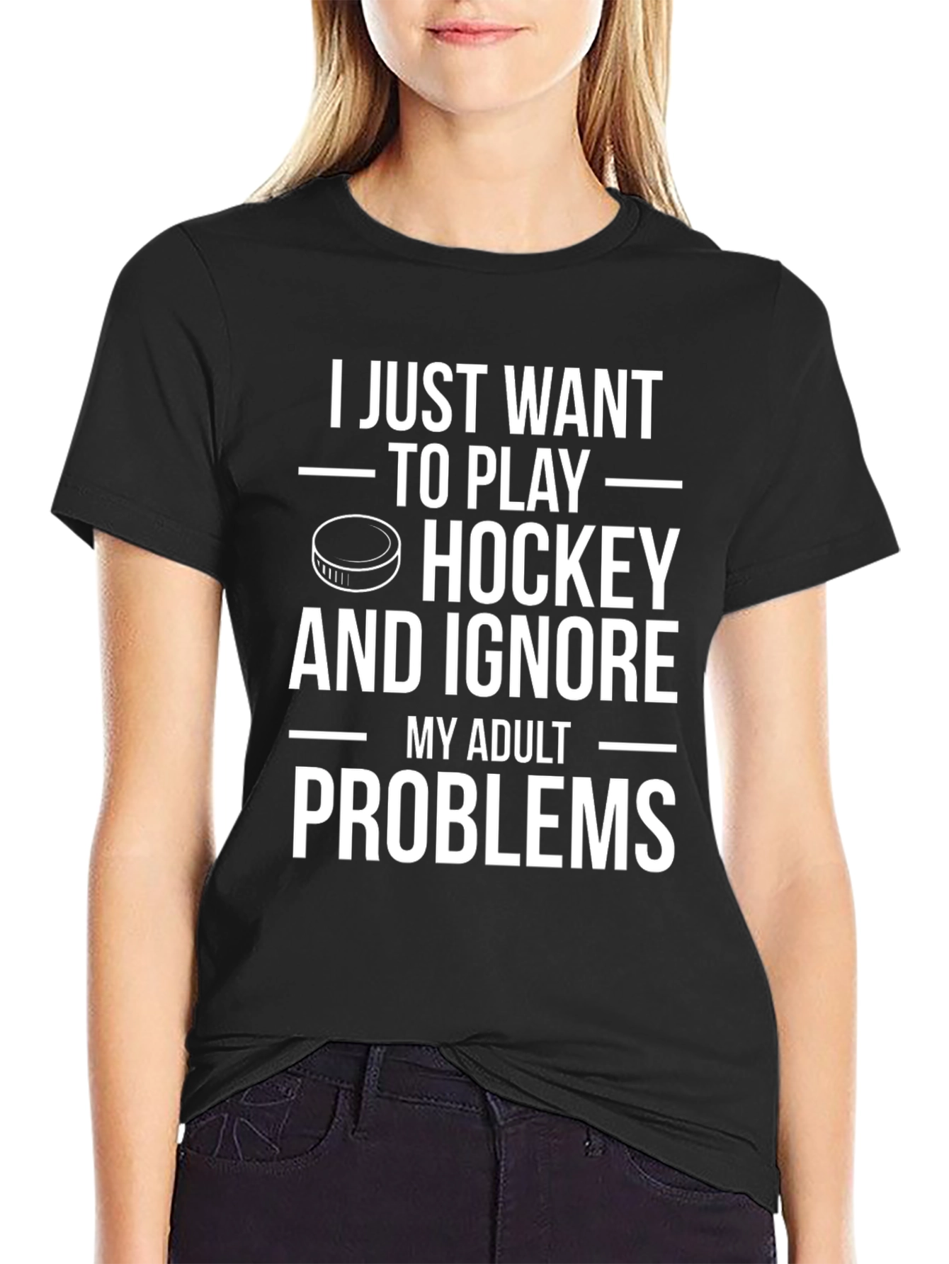 Hockey Lover T-Shirt - Ignore Adult Problems!