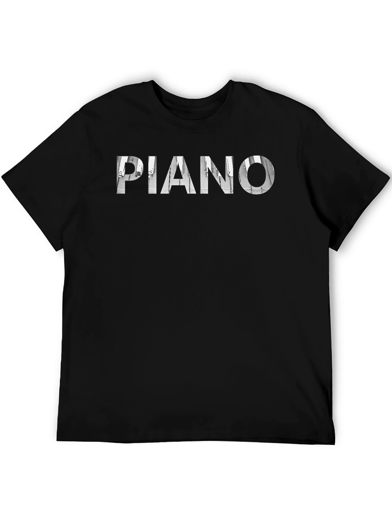 Piano Music Notes Mens Black T-Shirt