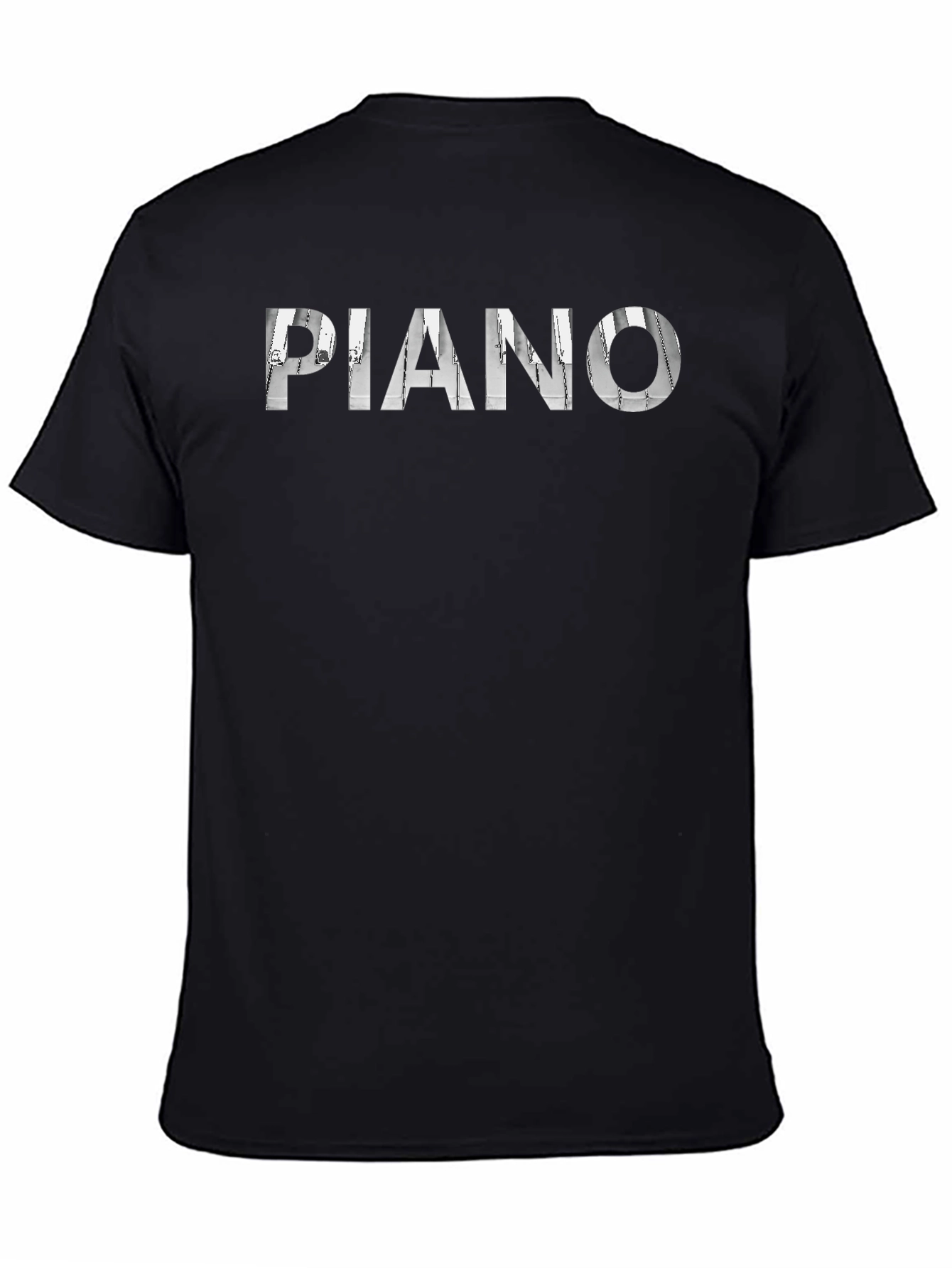 Piano Music Notes Mens Black T-Shirt
