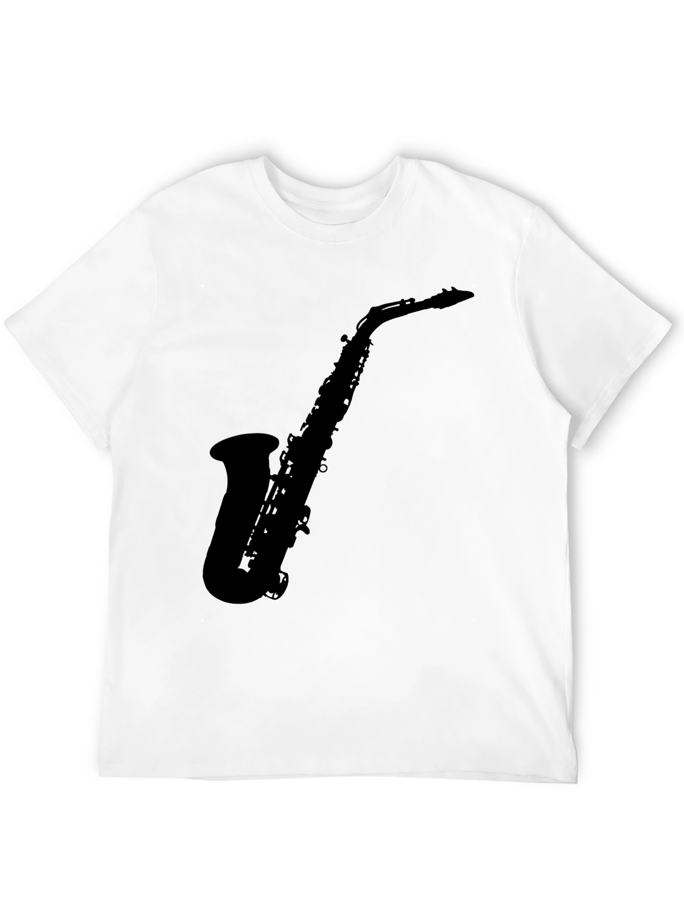 Saxophone Silhouette Graphic Black T-Shirt