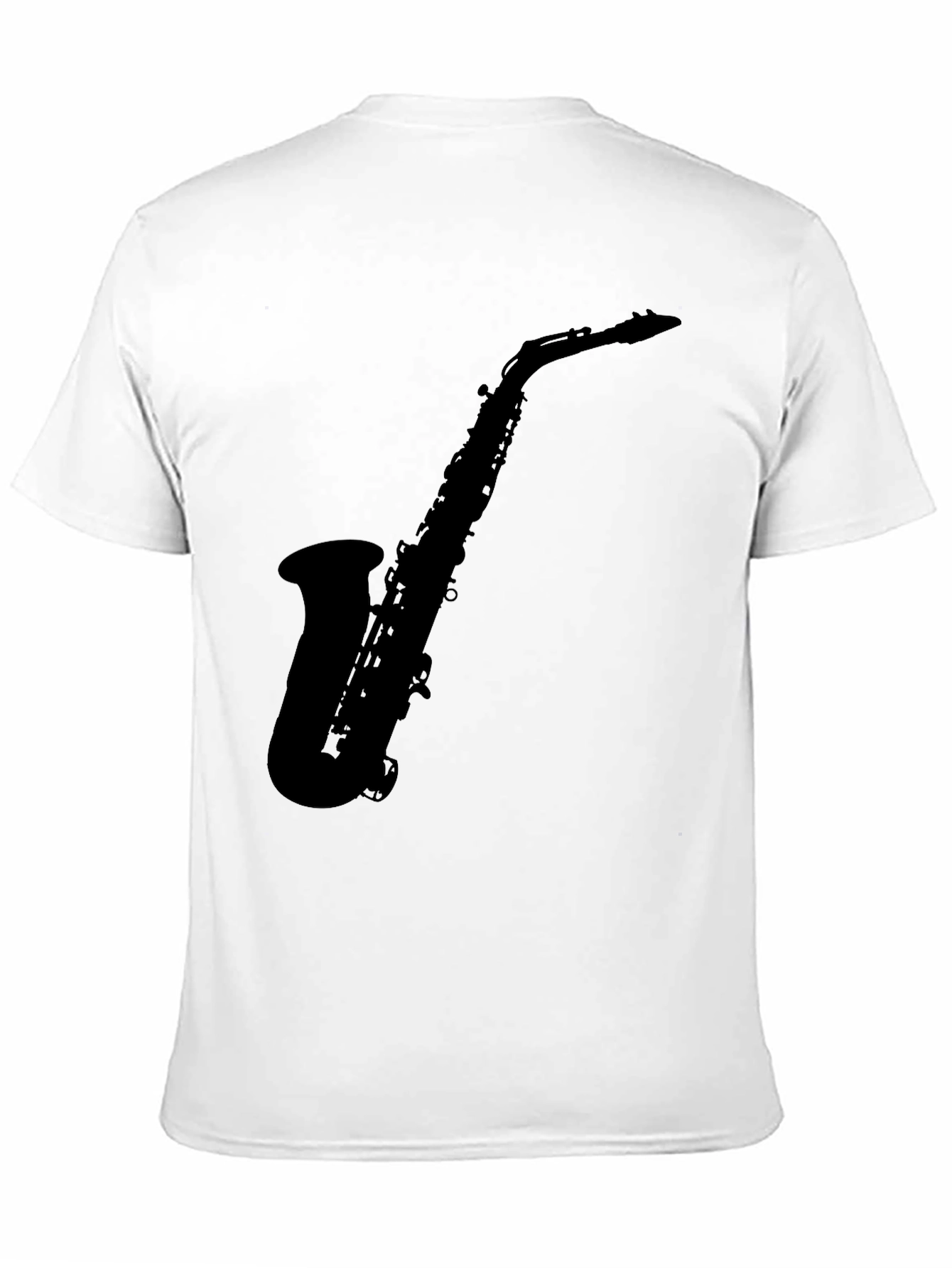 Saxophone Silhouette Graphic Black T-Shirt