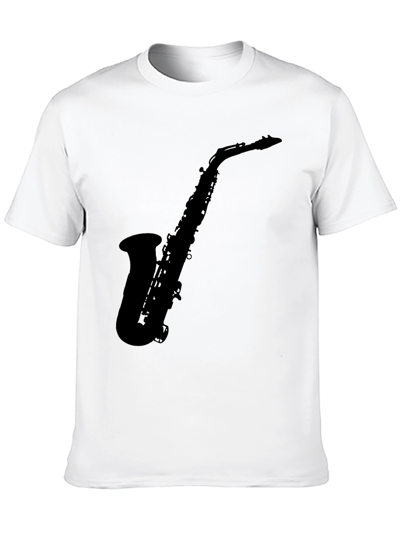 Saxophone Silhouette Graphic Black T-Shirt