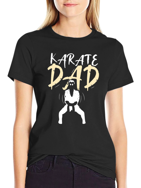 Karate Dad Graphic Tee - Black Cotton T-Shirt