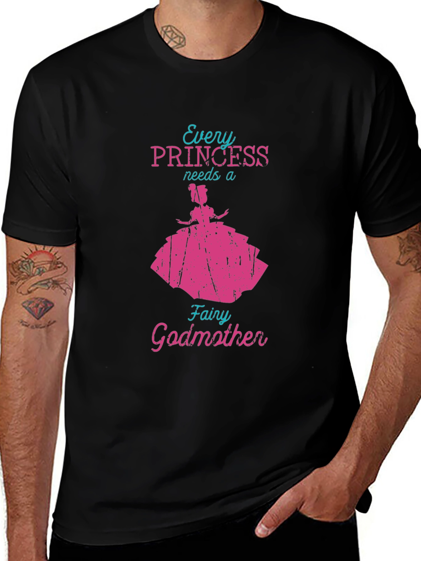 Princess Fairy Godmother Tee - Black Novelty T-Shirt
