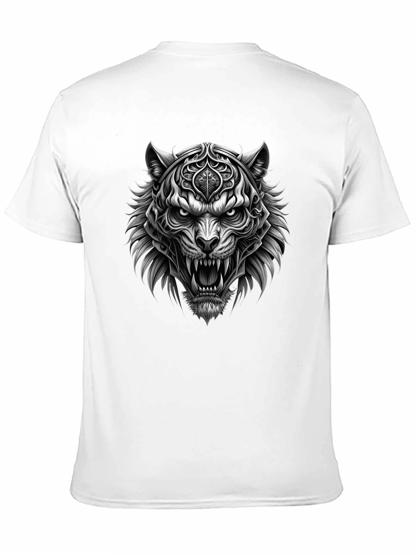 Mens Black Graphic Tee - Fierce Tiger Design