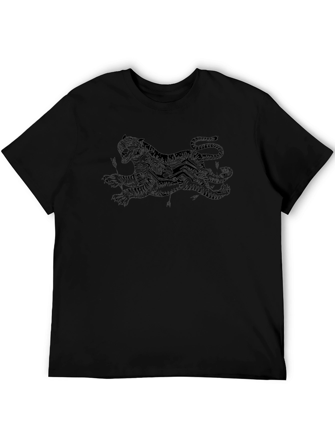 Mens Black Graphic Tee - Tiger