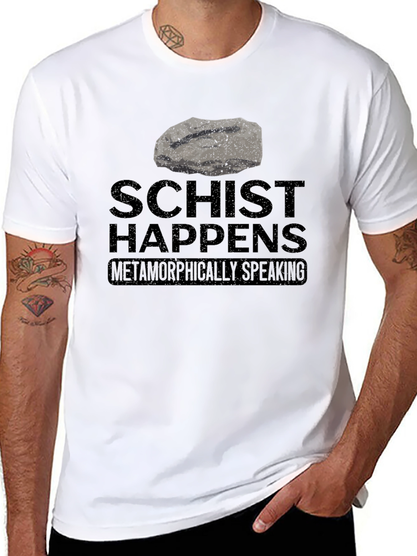 Schist Happens T-Shirt - Metamorphic Humor Tee