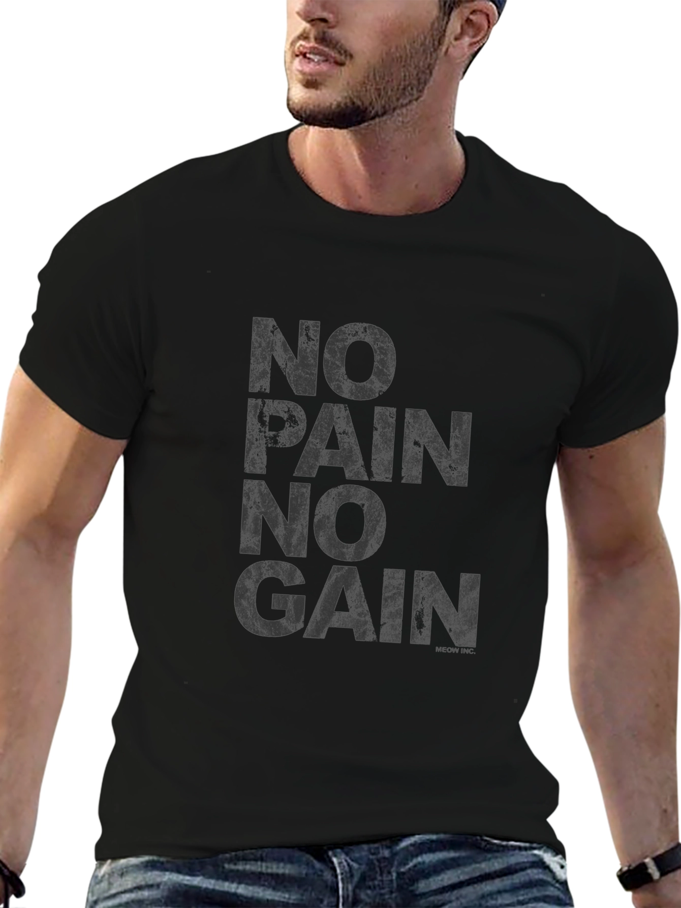 No Pain No Gain Black Graphic Tee