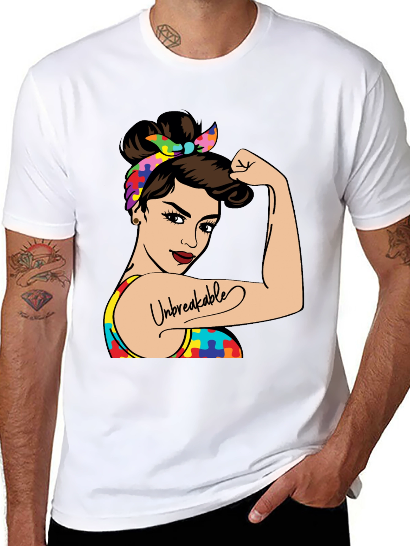 Unbreakable Autism Awareness Graphic T-Shirt