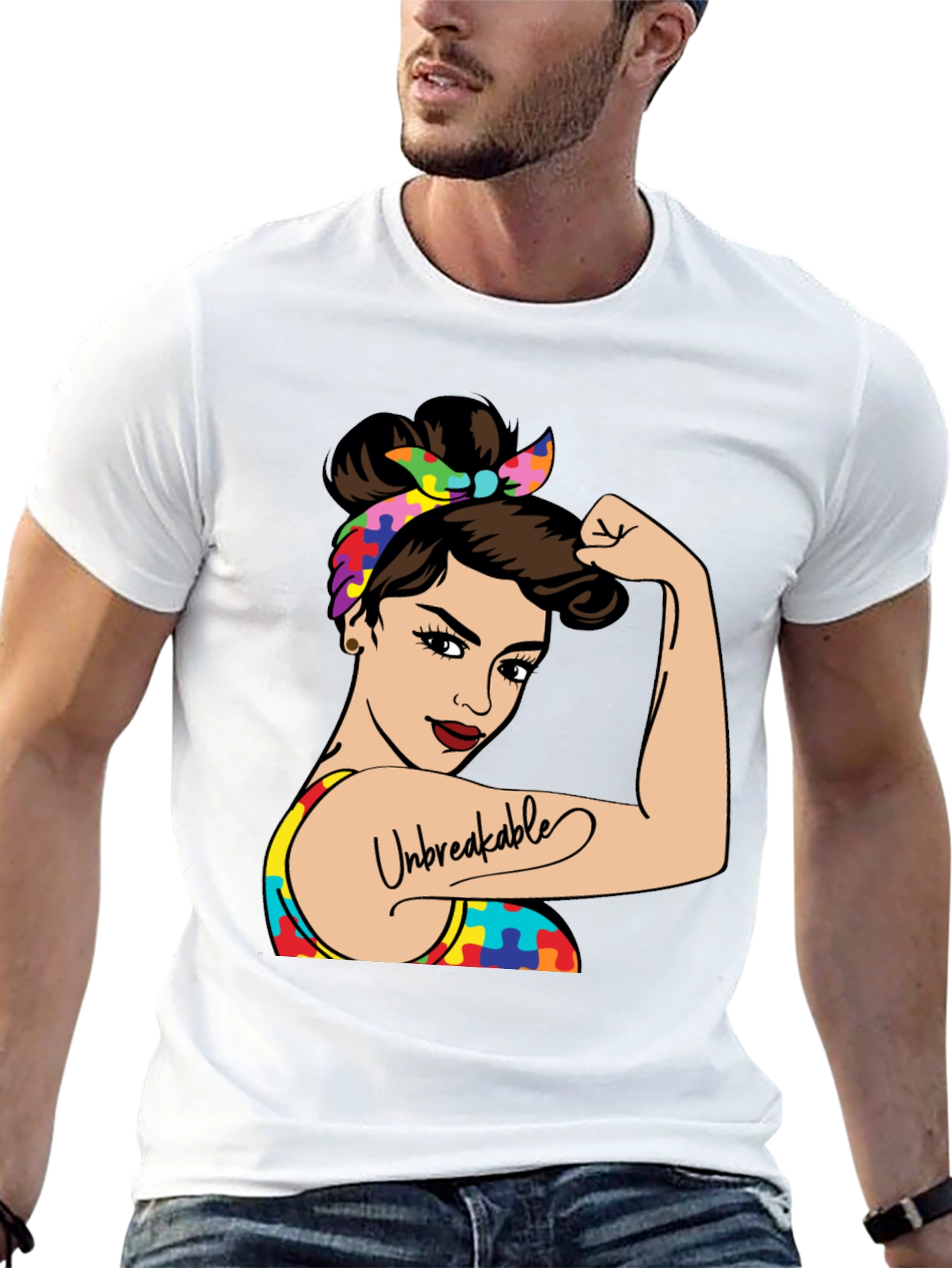 Unbreakable Autism Awareness Graphic T-Shirt