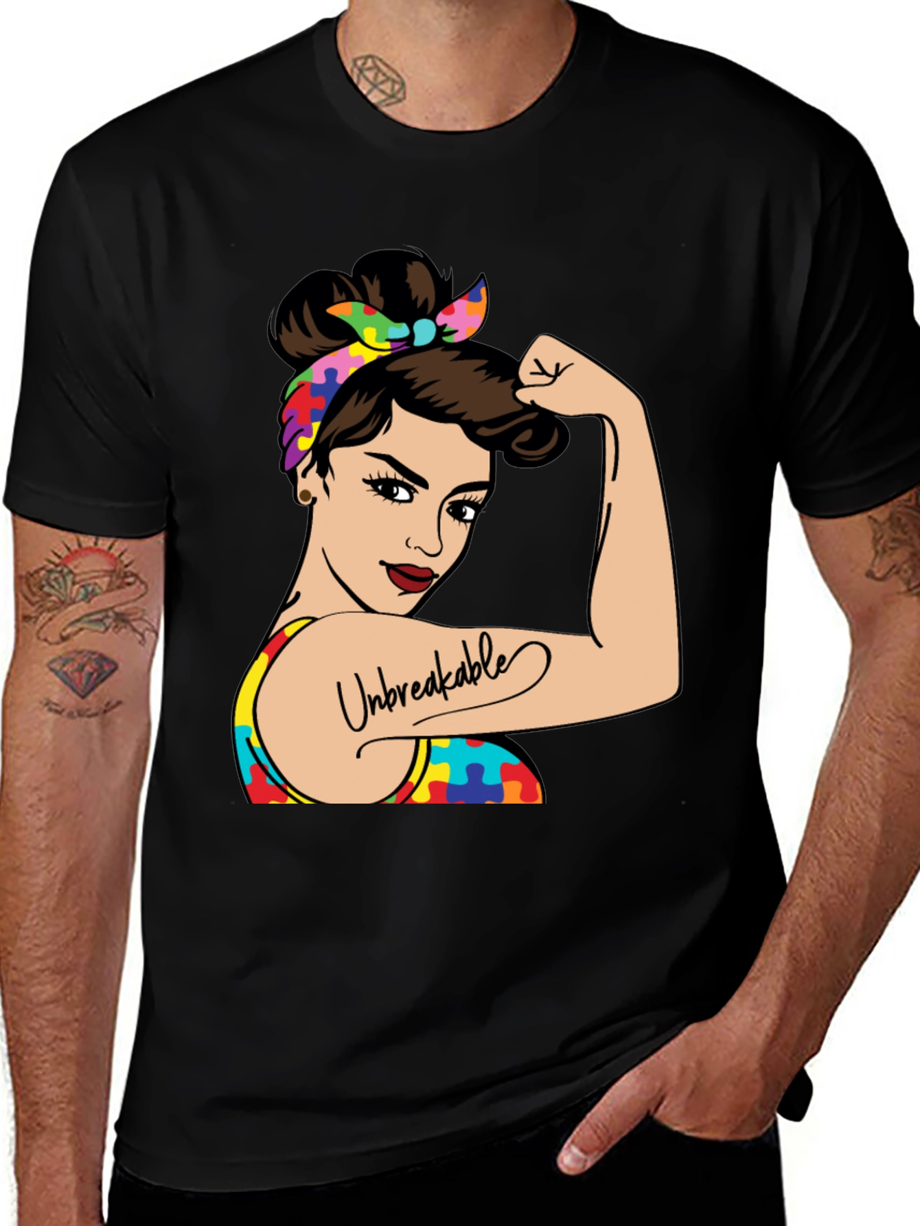 Unbreakable Autism Awareness Graphic T-Shirt