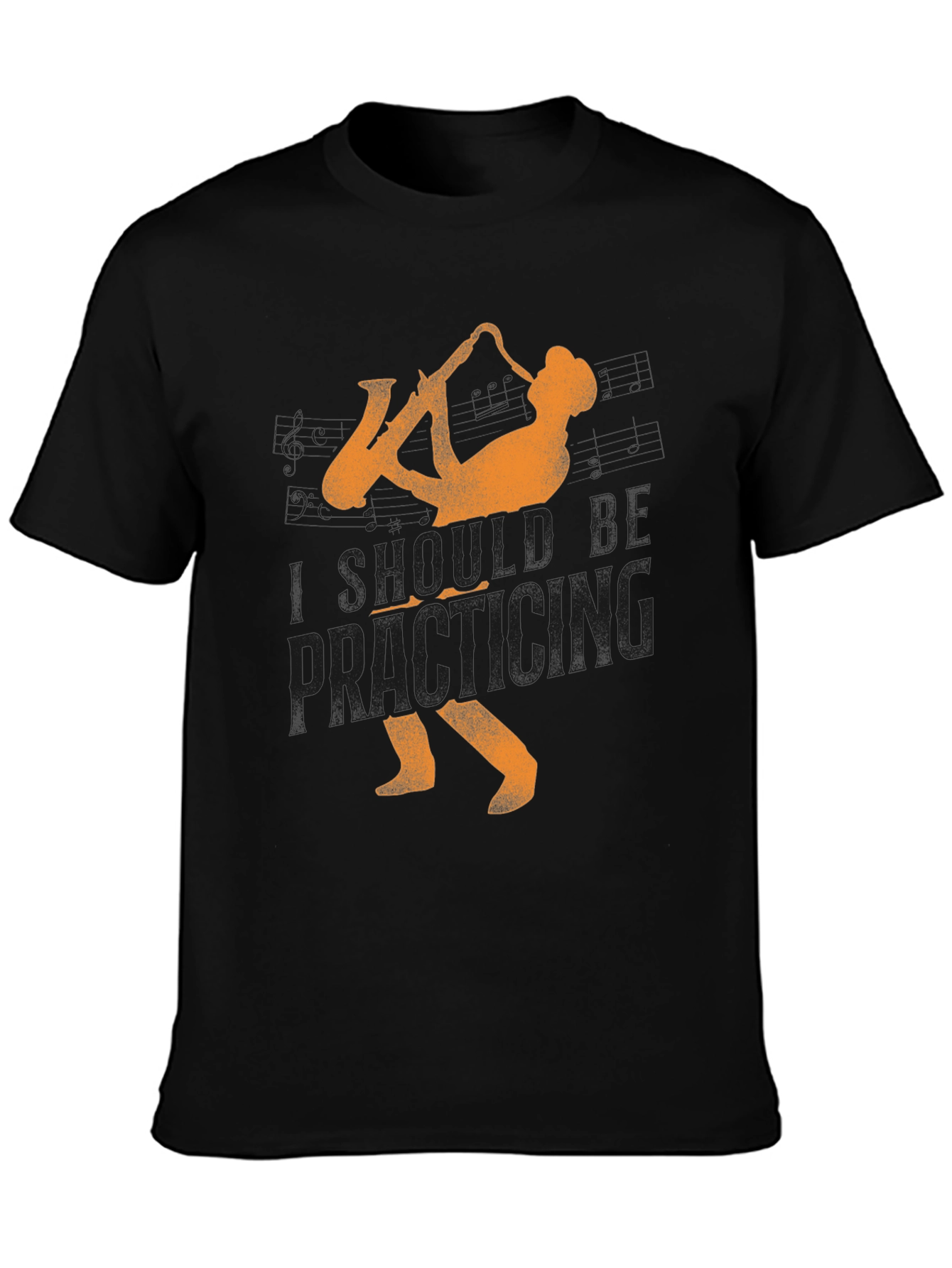 Saxophone Player Graphic T-Shirt - Black