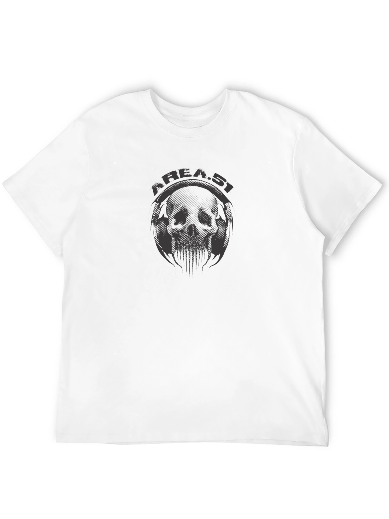 Area 51 Skull Graphic T-Shirt - Mens Black Tee