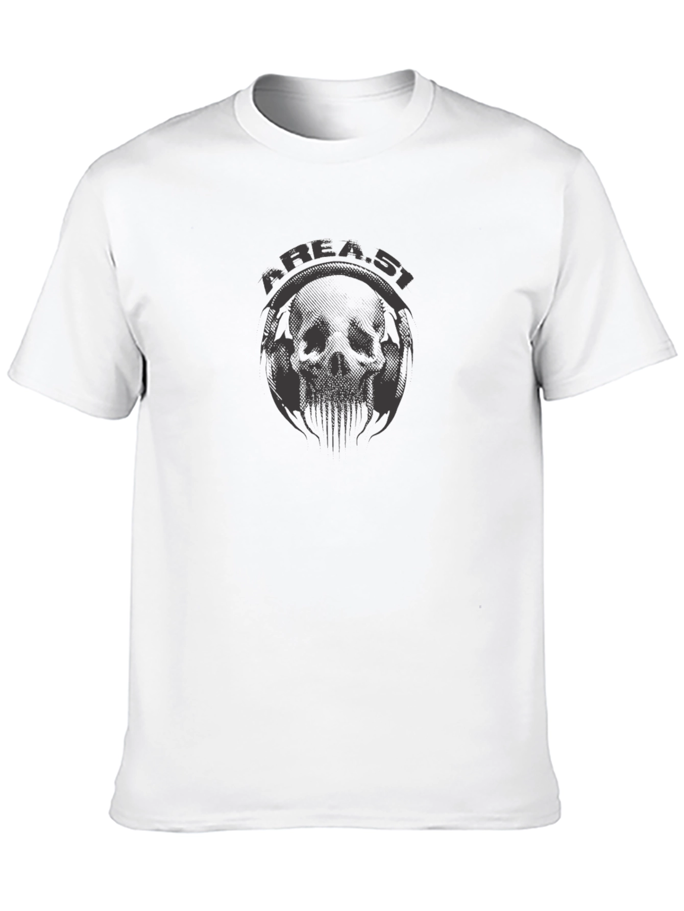 Area 51 Skull Graphic T-Shirt - Mens Black Tee