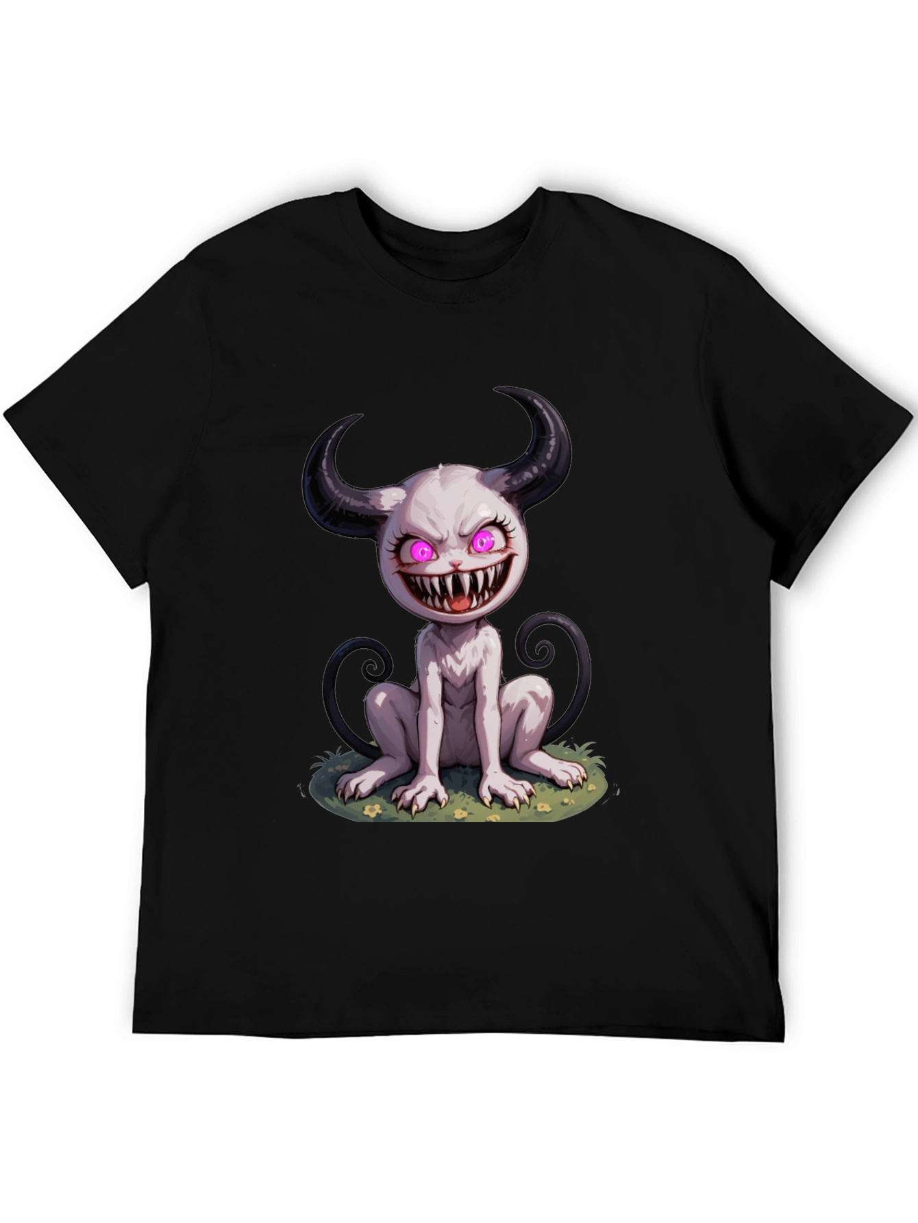 Creepy Cute Monster Graphic Tee - Black