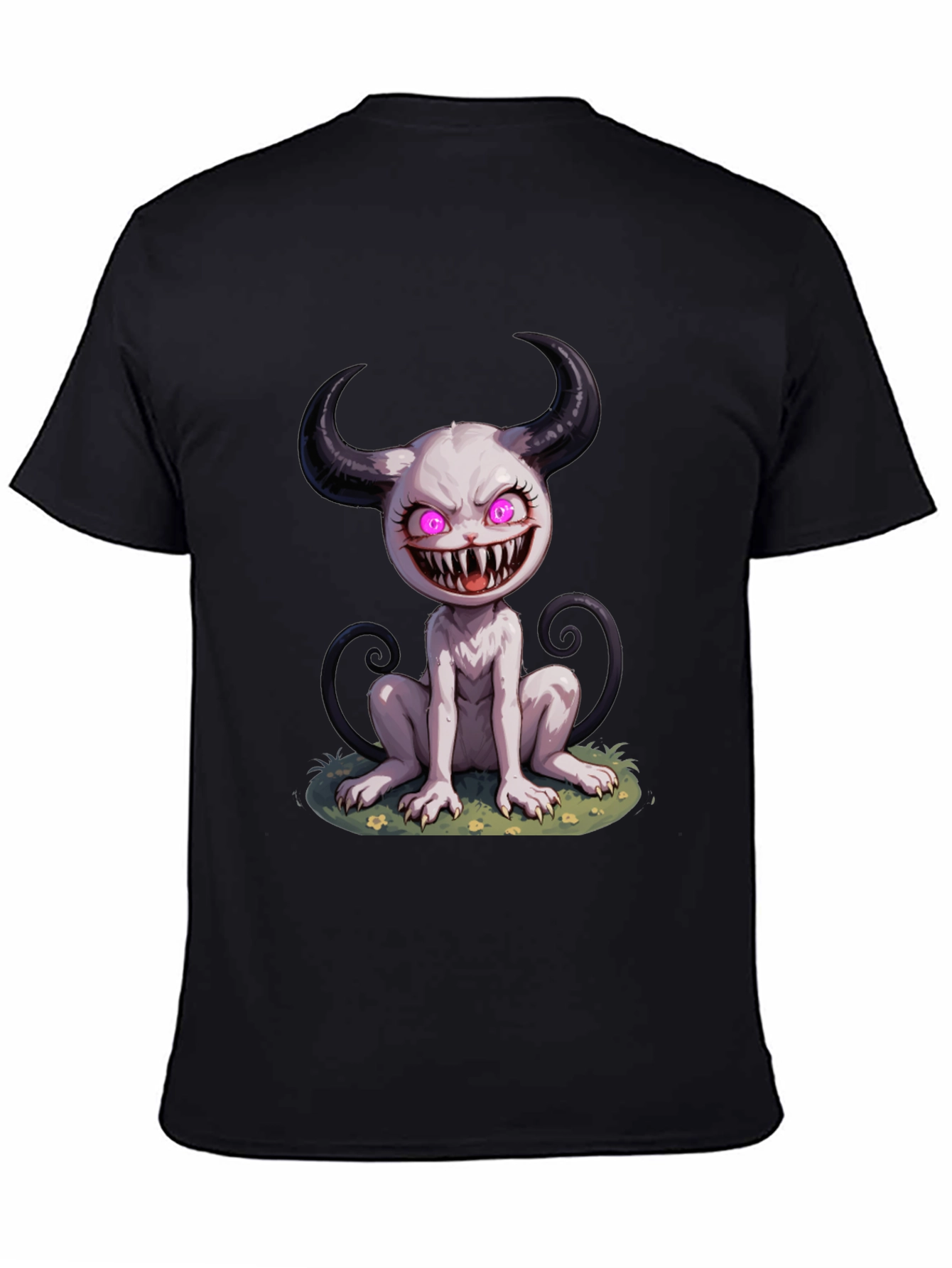 Creepy Cute Monster Graphic Tee - Black