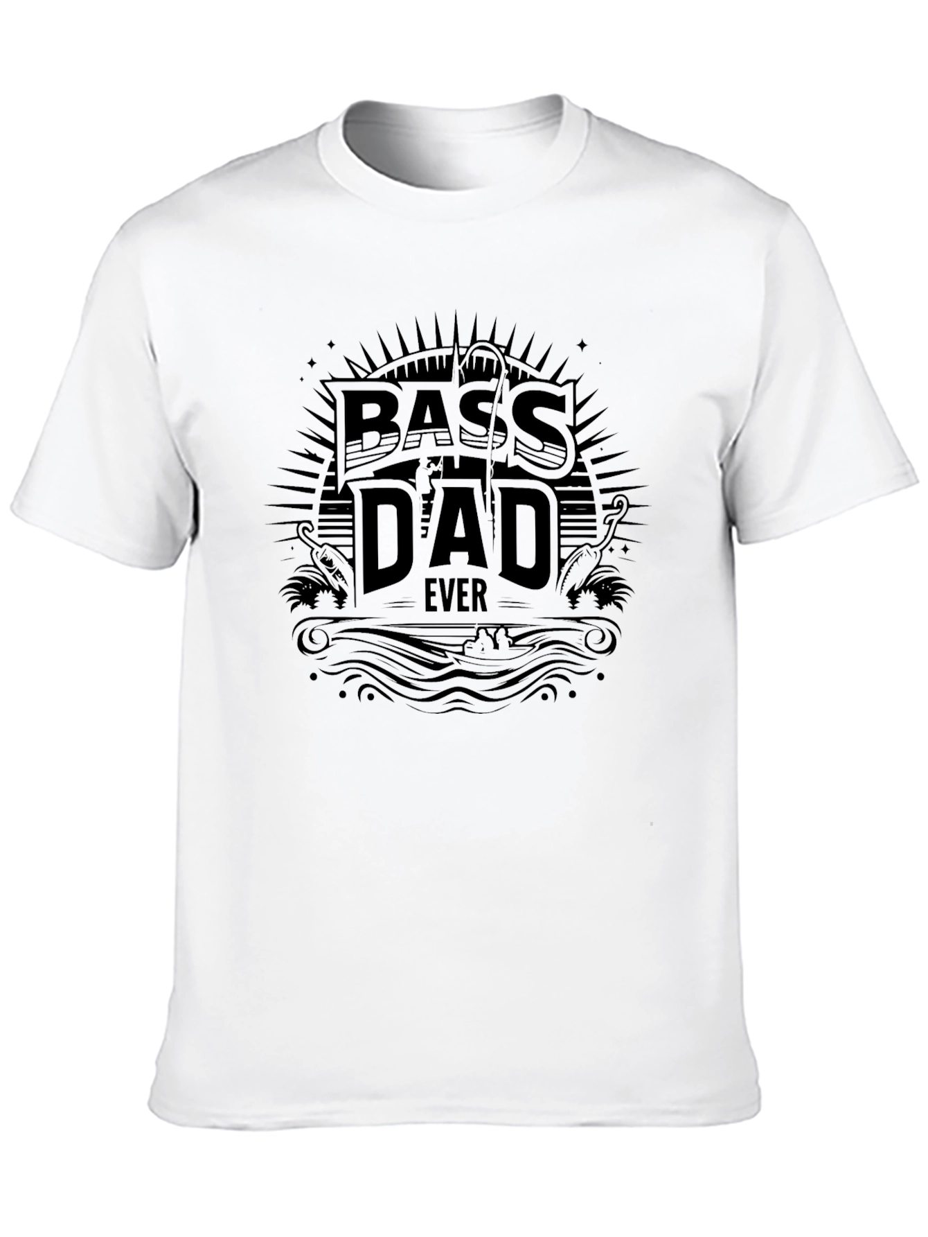 Bass Dad Ever Black T-Shirt for Fishing Lovers