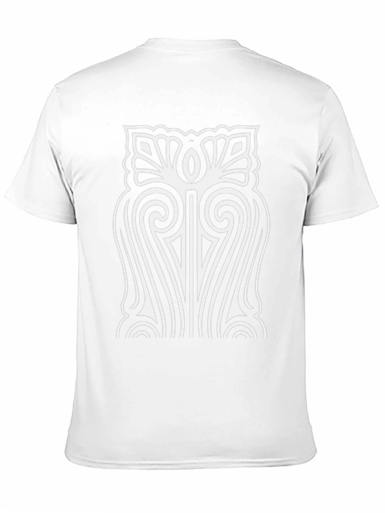 Abstract White Art Print Black T-Shirt