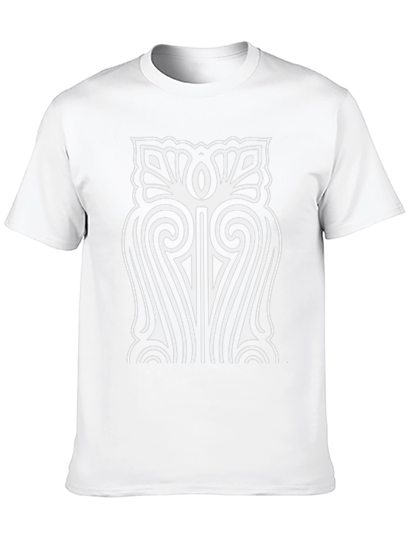 Abstract White Art Print Black T-Shirt