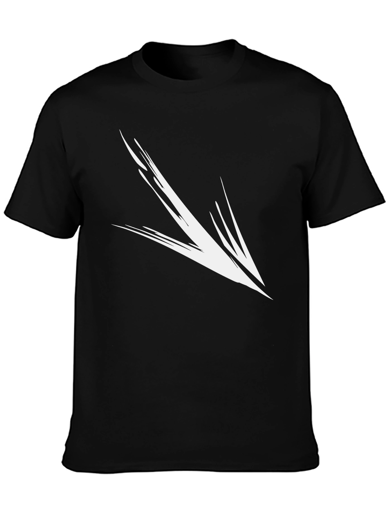Black T-Shirt with Abstract Arrow Graphic