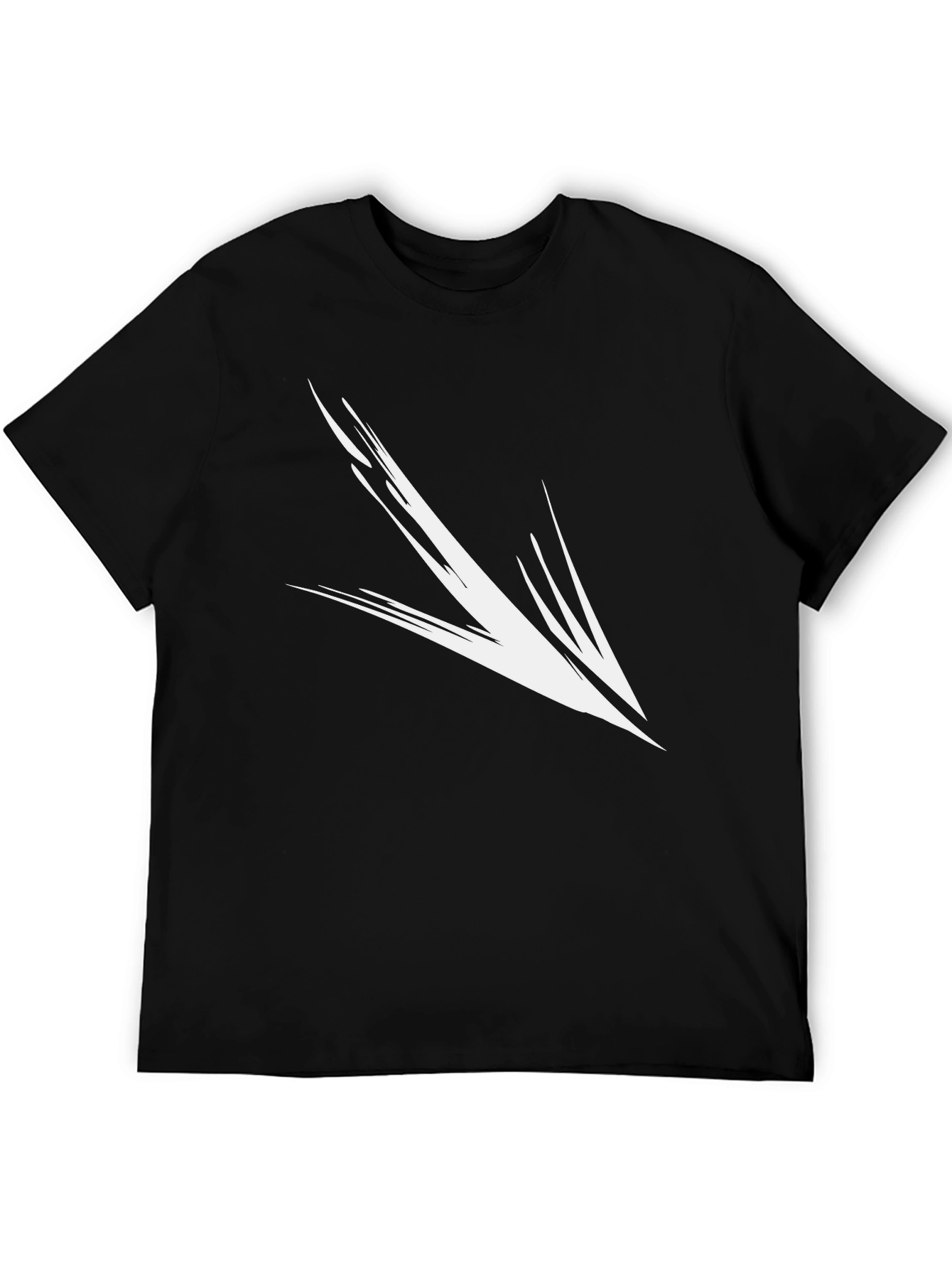 Black T-Shirt with Abstract Arrow Graphic