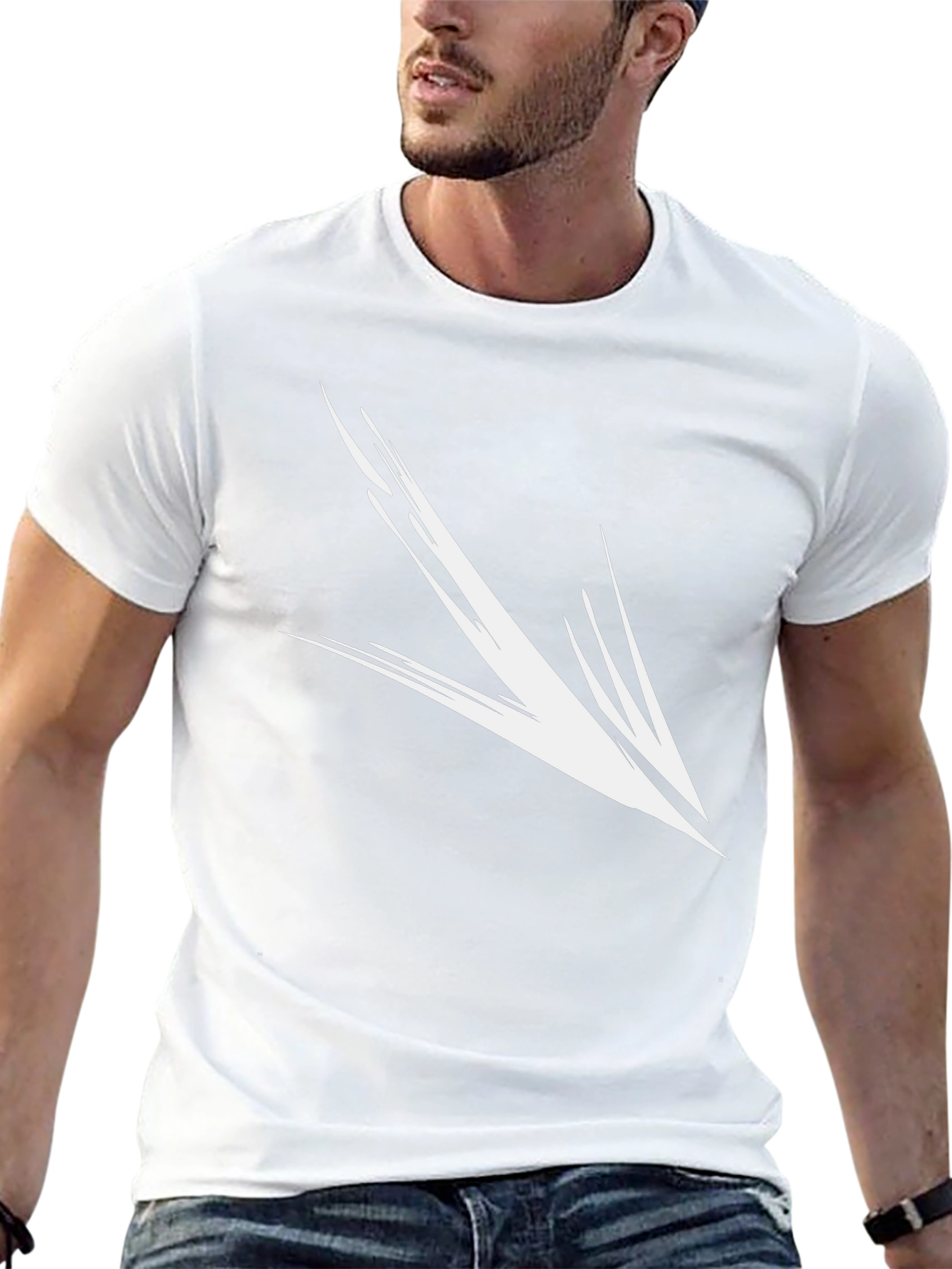 Black T-Shirt with Abstract Arrow Graphic