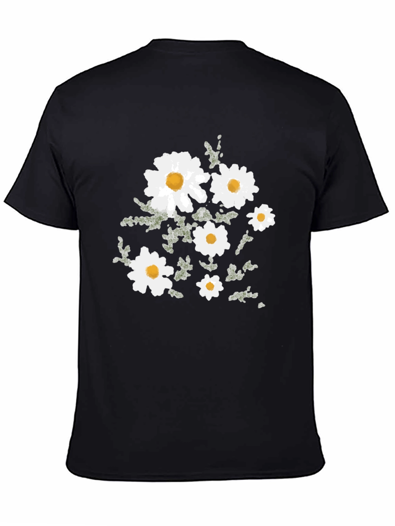 Black Floral Daisy Graphic Tee