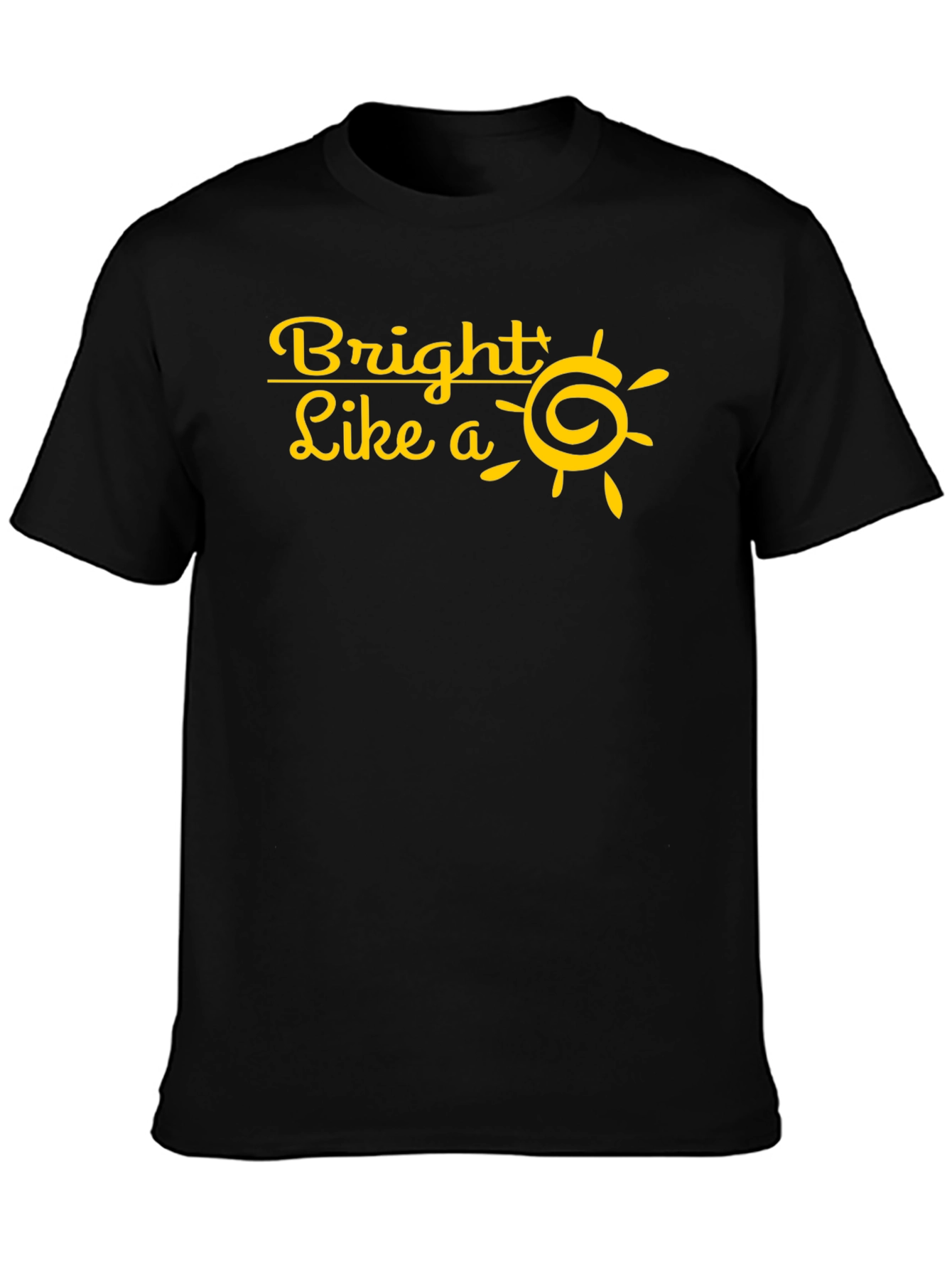 Bright Like a Sun T-Shirt - Black Cotton Tee
