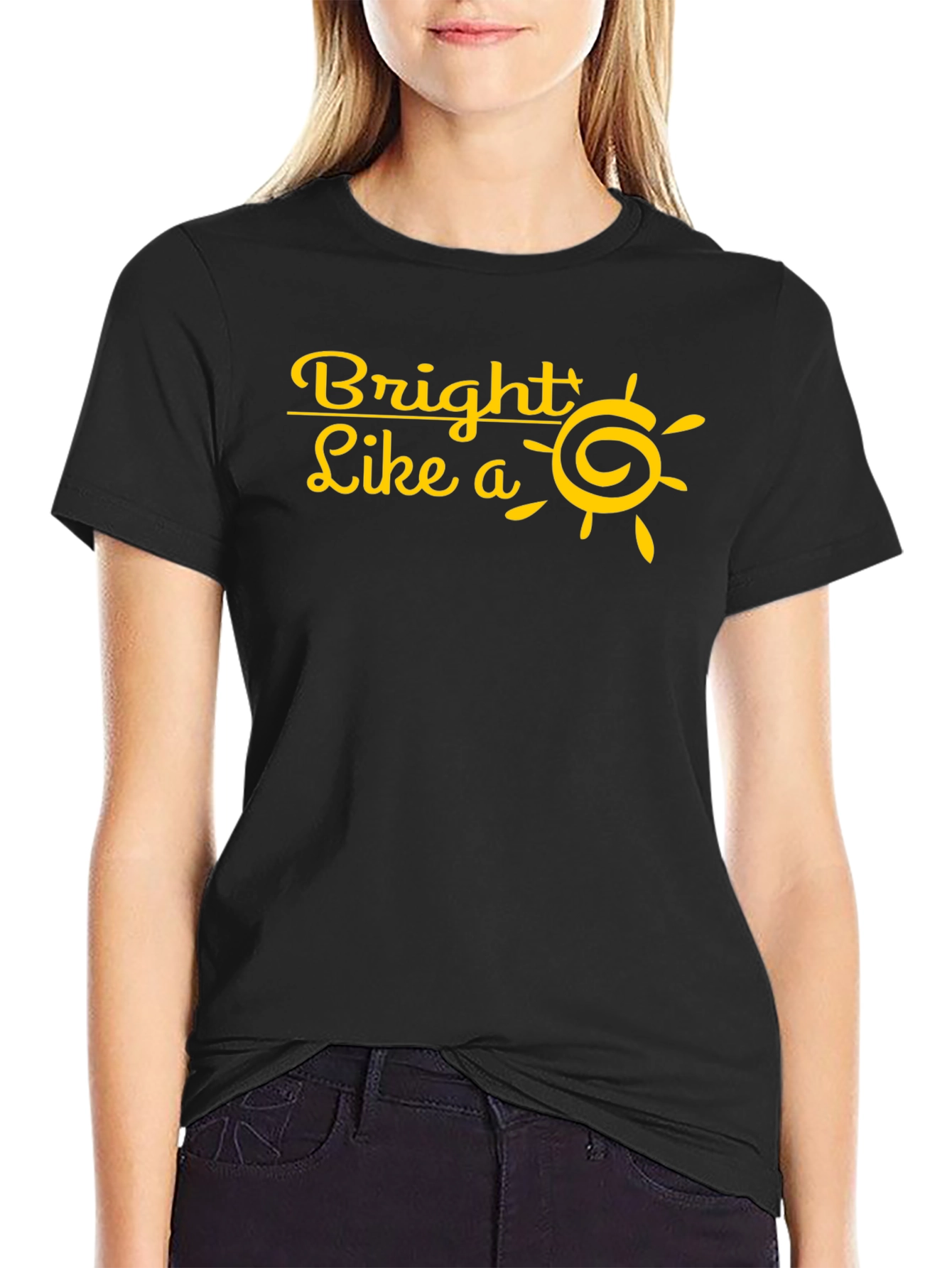 Bright Like a Sun T-Shirt - Black Cotton Tee