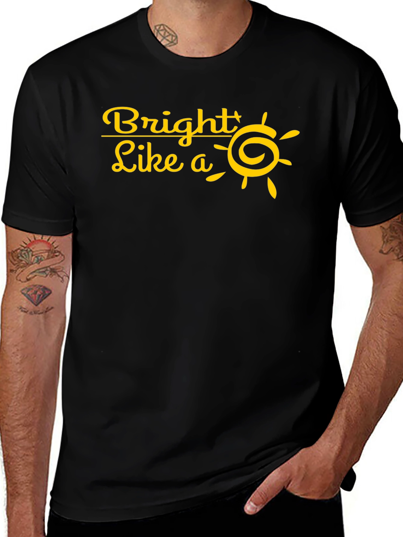 Bright Like a Sun T-Shirt - Black Cotton Tee