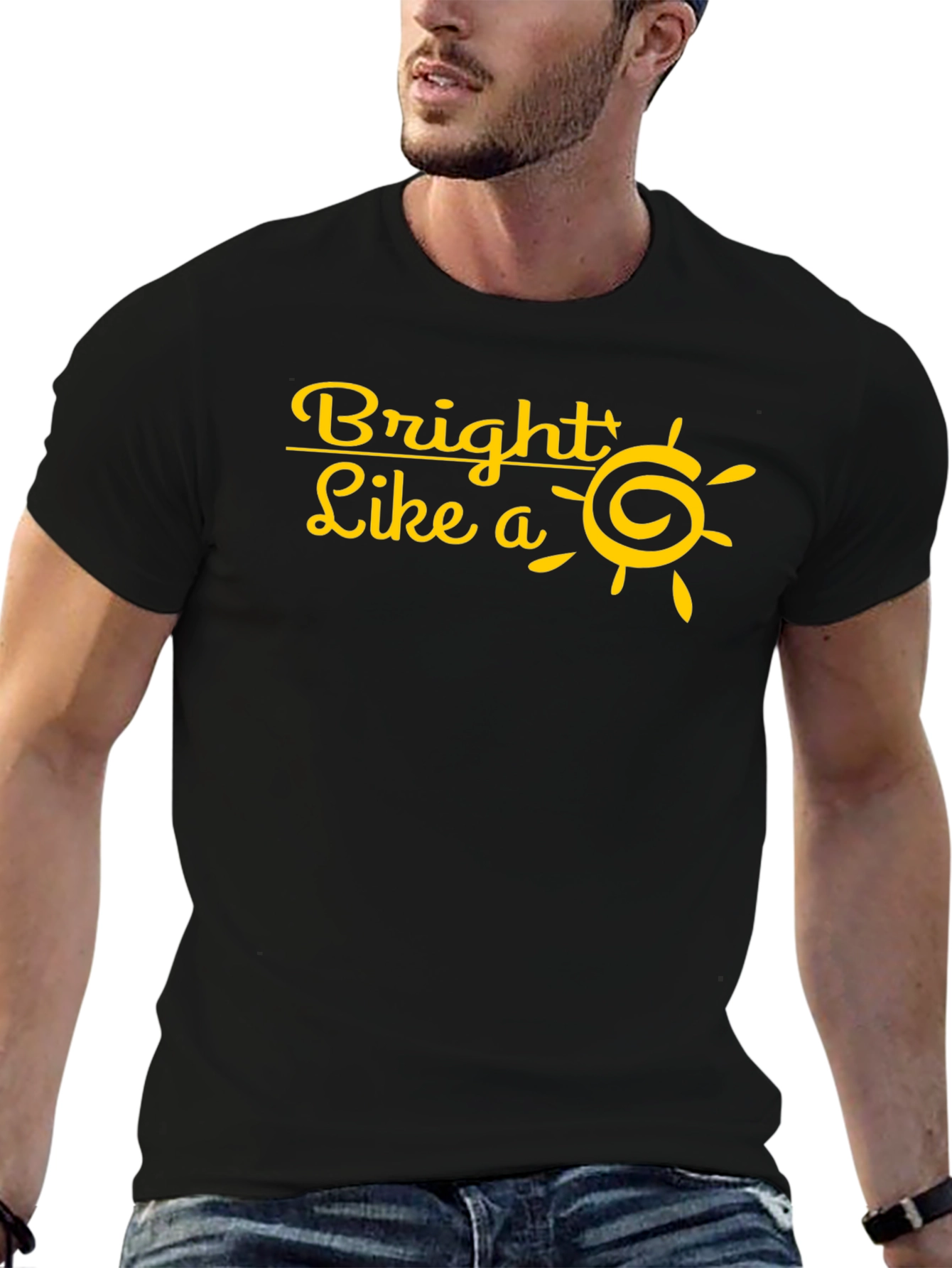 Bright Like a Sun T-Shirt - Black Cotton Tee