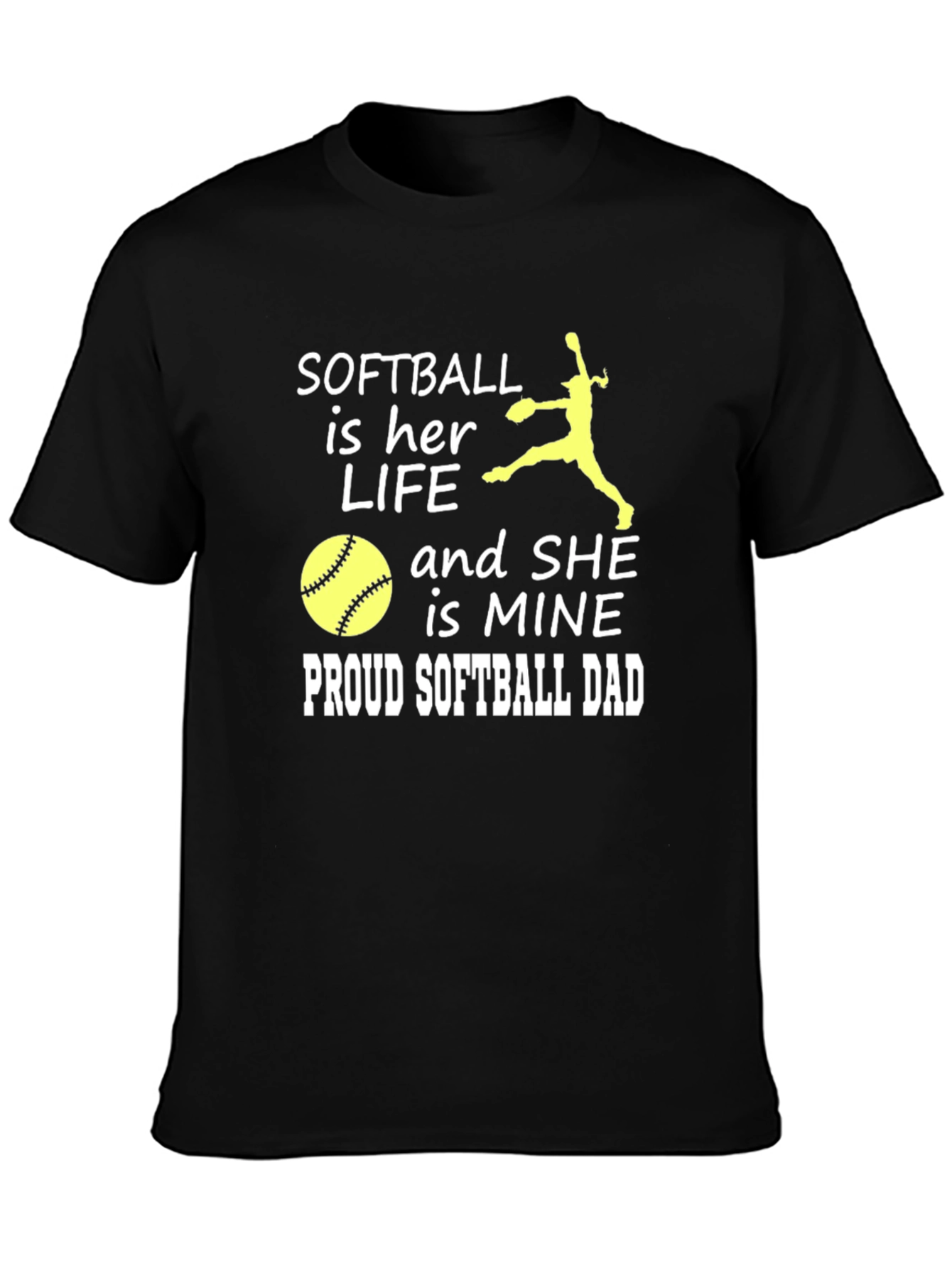 Softball Dad Tee - Her Life My Heart