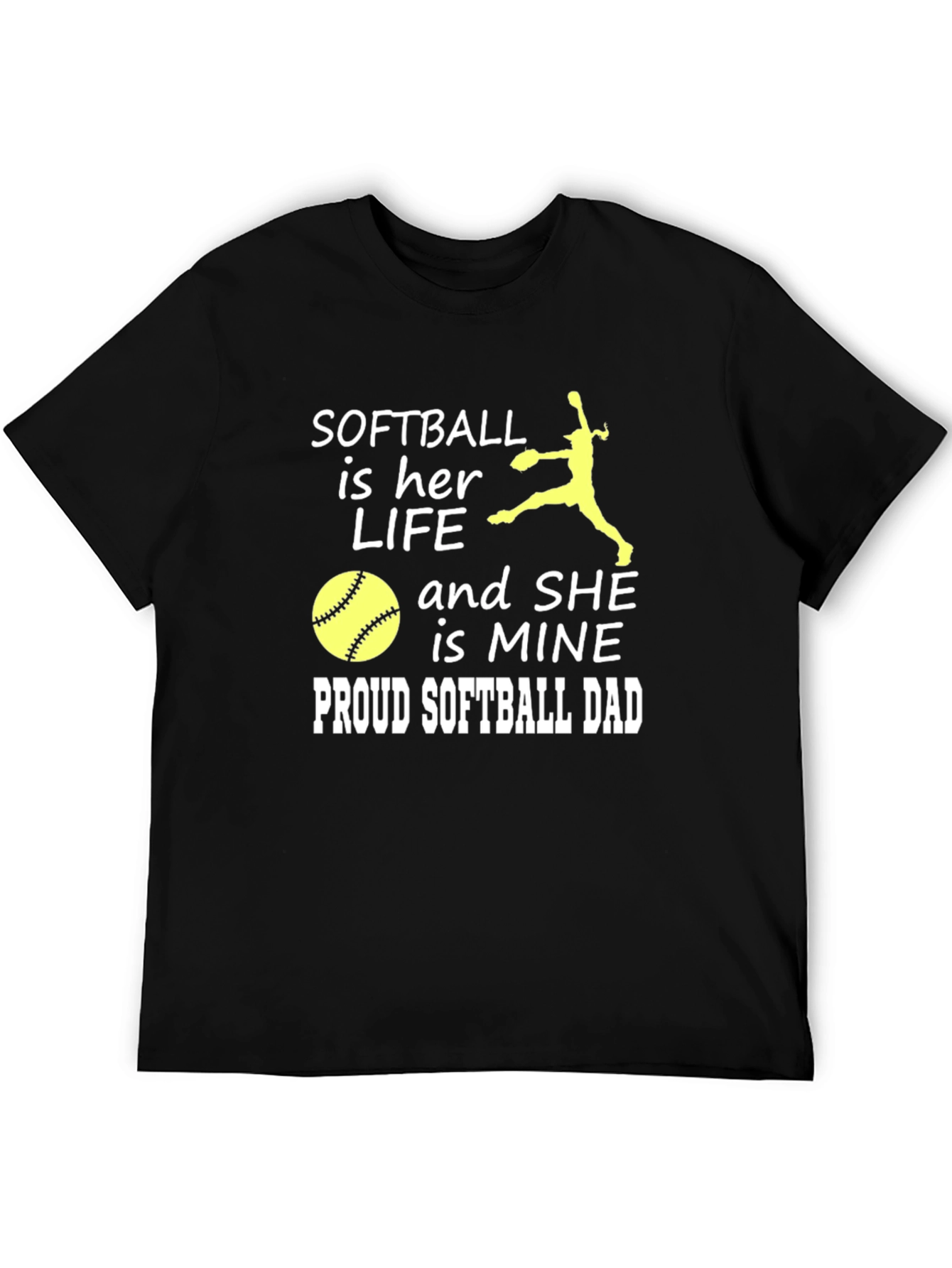Softball Dad Tee - Her Life My Heart