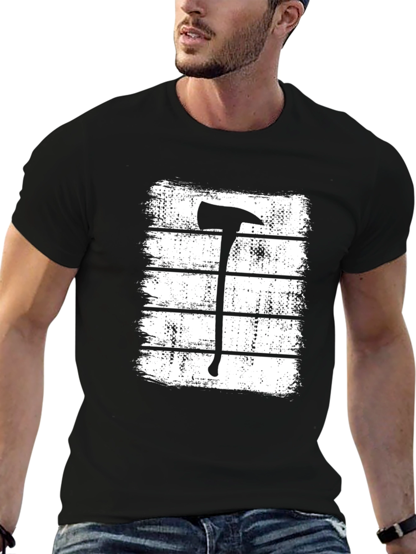 Firefighter Axe T-Shirt - Brushstroke Design