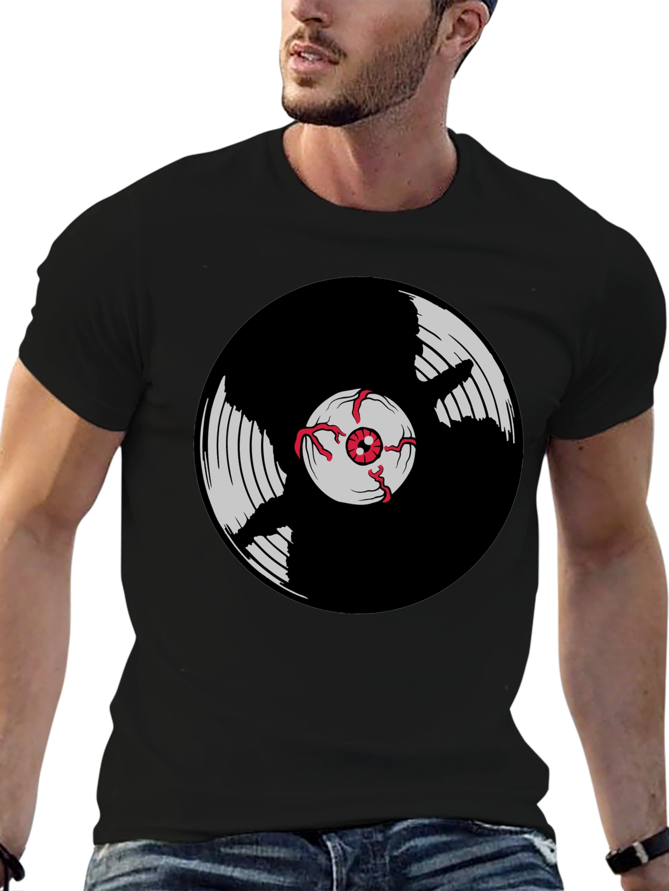 Vinyl Eye Graphic Tee - Black T-Shirt