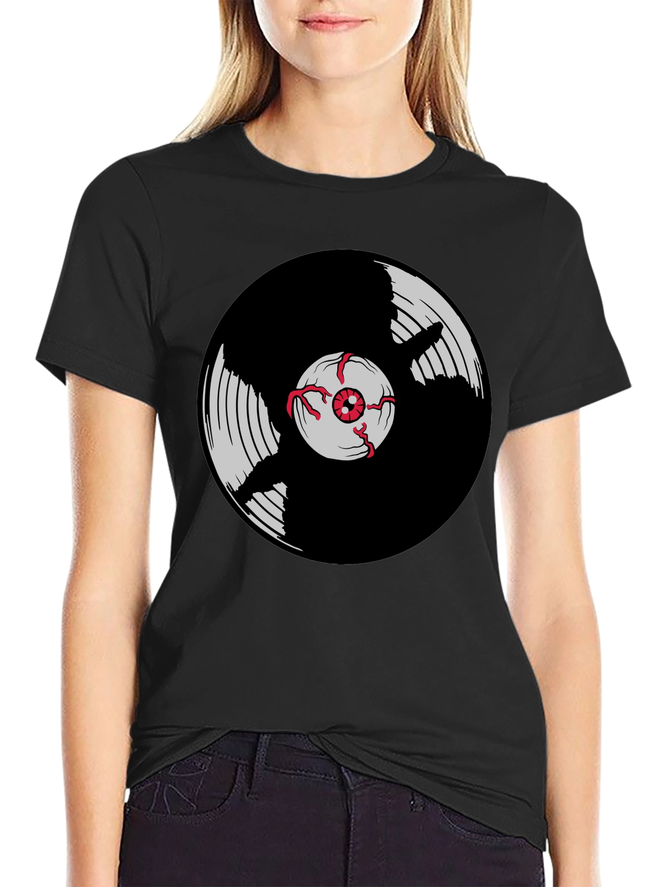 Vinyl Eye Graphic Tee - Black T-Shirt
