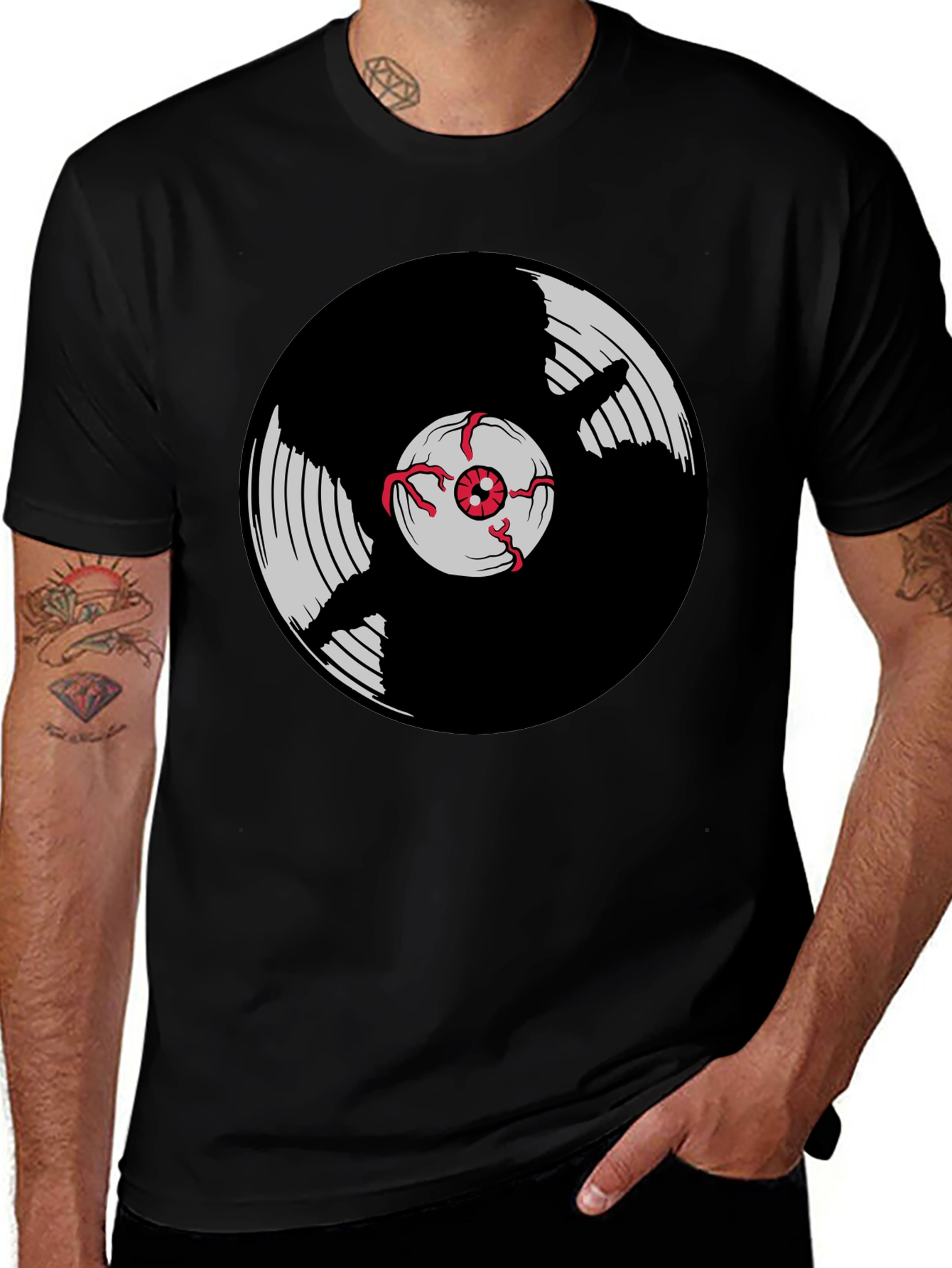 Vinyl Eye Graphic Tee - Black T-Shirt