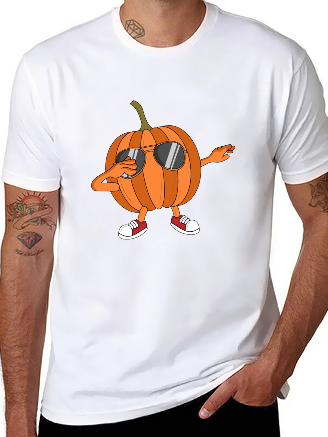 Dabbing Pumpkin Black Graphic Tee