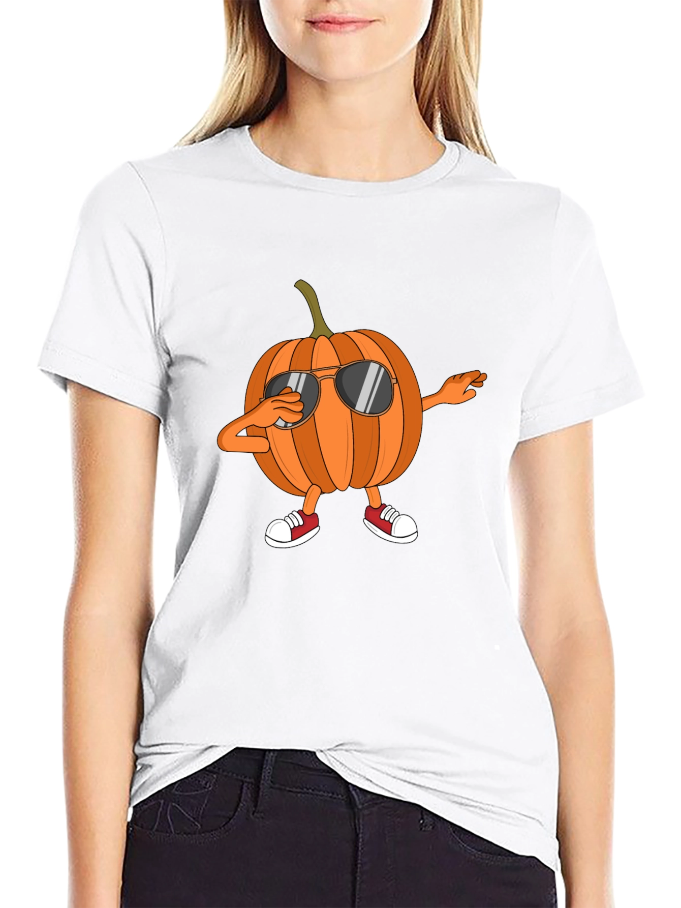 Dabbing Pumpkin Black Graphic Tee