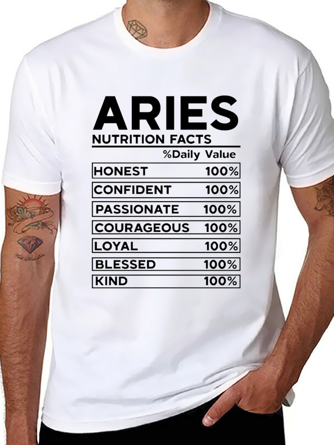 Aries Zodiac Nutrition Facts T-Shirt