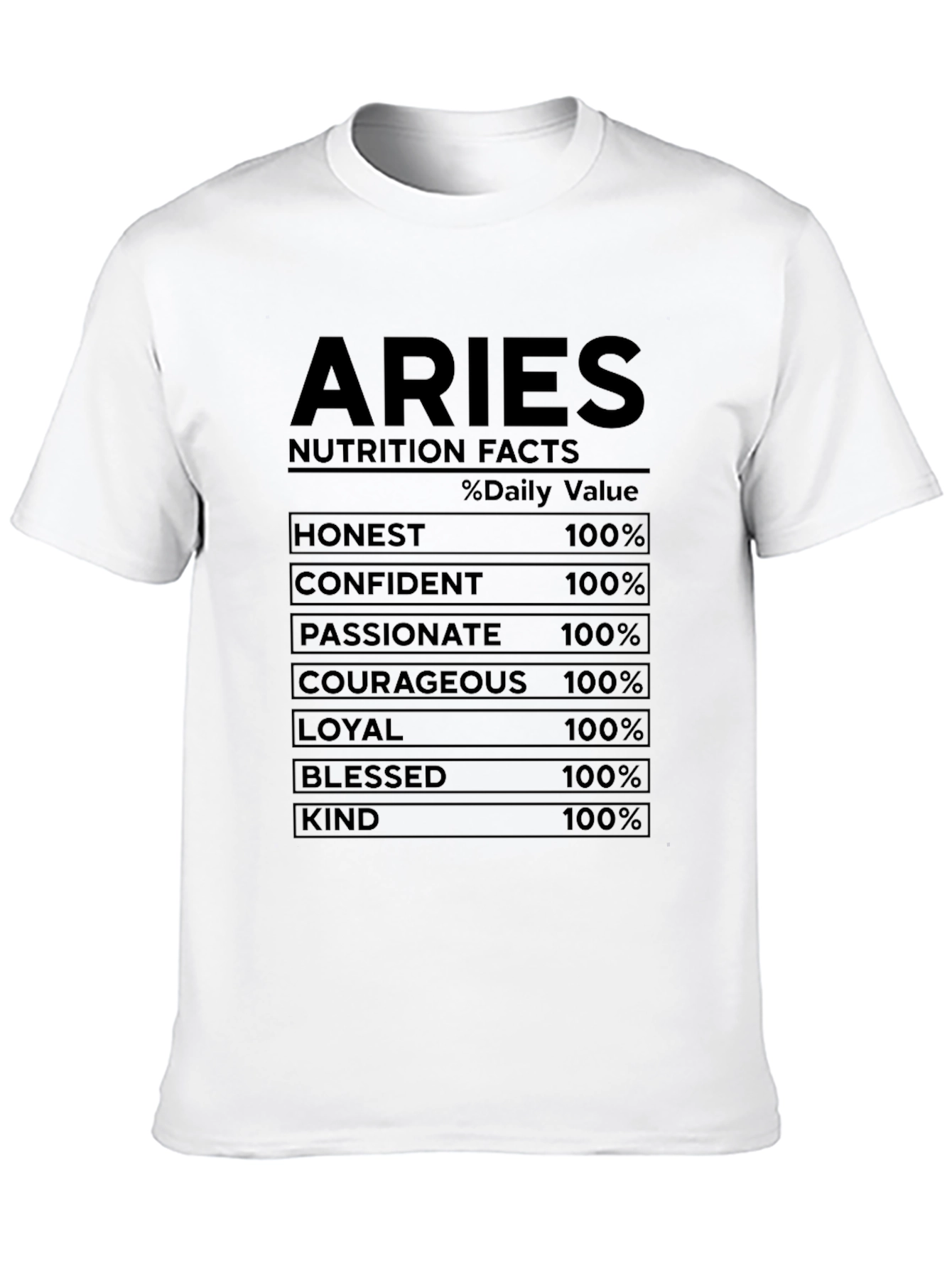 Aries Zodiac Nutrition Facts T-Shirt