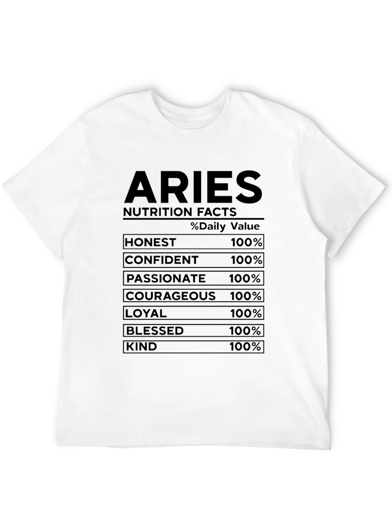Aries Zodiac Nutrition Facts T-Shirt