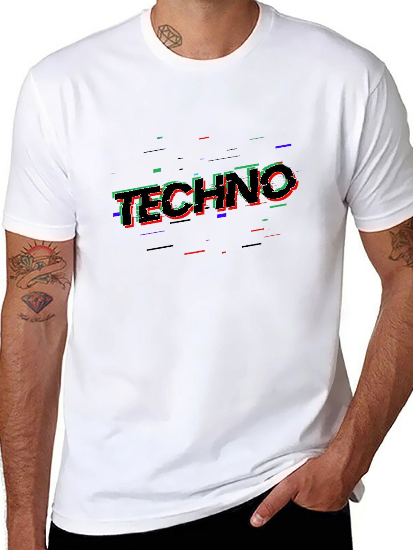 Techno Glitch T-Shirt - Modern Rave Wear