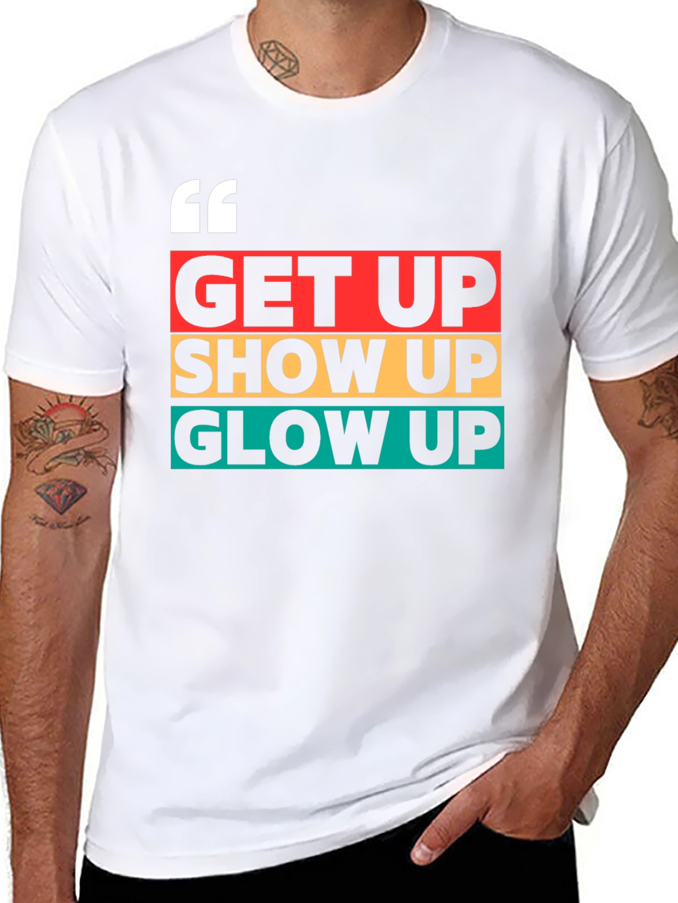 Get Up Show Up Glow Up Graphic Tee