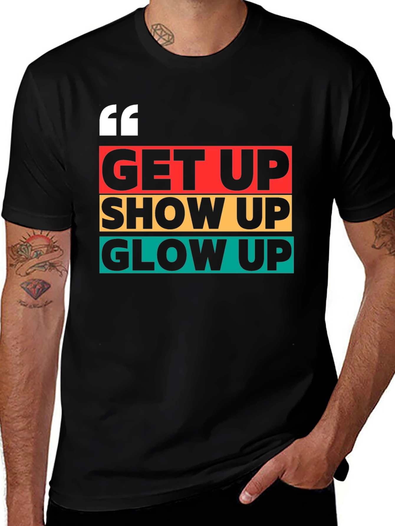 Get Up Show Up Glow Up Graphic Tee